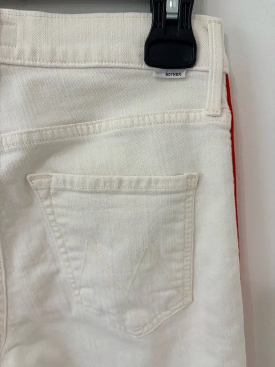 #319 MOTHER Retail $228 Mid Rise Dazzler Crop Sz 27 Whipping The Cream PinkRacer - Picture 8 of 15